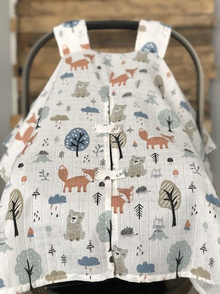 tilki desenli tek katlı müslin puset örtüsü ve minder seti