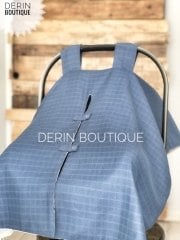 İndigo dağ gökkuşak müslin çift yönlü  puset örtüsü