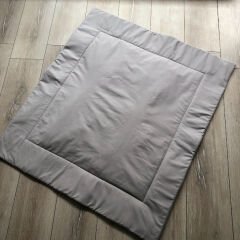 Gri Poplin Gri Örgü Yorgan & Oyun Matı