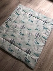 Uçan Balon Poplin Gri Minky Yorgan & Oyun Matı