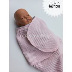 Pembe Dama Tavşan Poplin Yarım Kundak