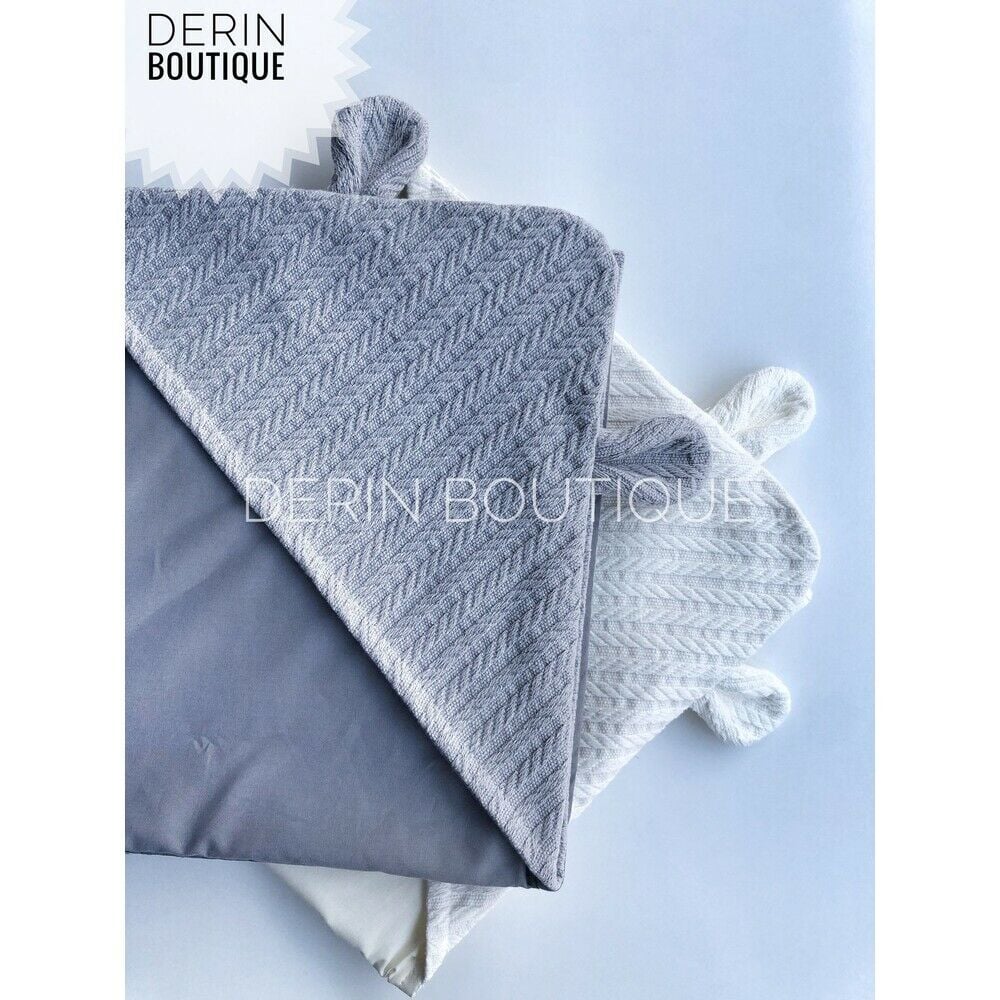 Örgü Pike / Poplin Kulaklı Kundak Battaniye