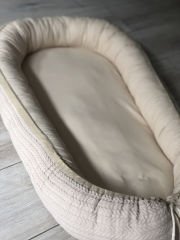 Bej Örgü Bej Poplin Çift Yönlü  Babynest