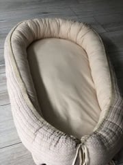 Bej Örgü Bej Poplin Çift Yönlü  Babynest