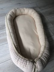 Bej Örgü Bej Poplin Çift Yönlü  Babynest