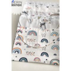 Renkli Gökkuşak Poplin Sarı Poplin Organizer