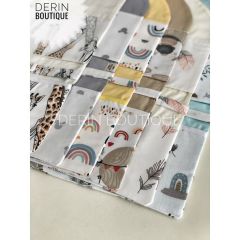Turuncu Tüy Poplin Krem Poplin Organizer