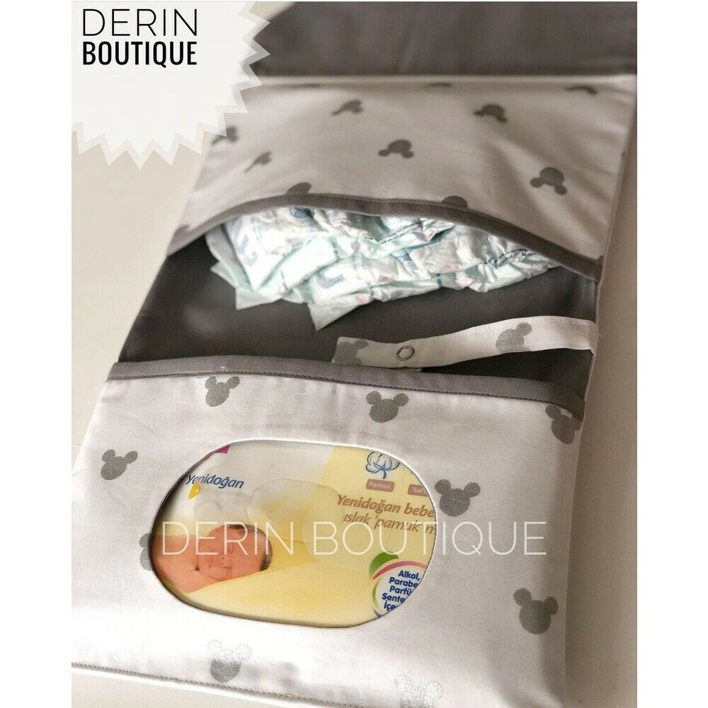 Gümüş Mickey Poplin Gri Poplin Organizer