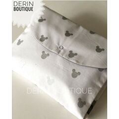 Gümüş Mickey Poplin Gri Poplin Organizer