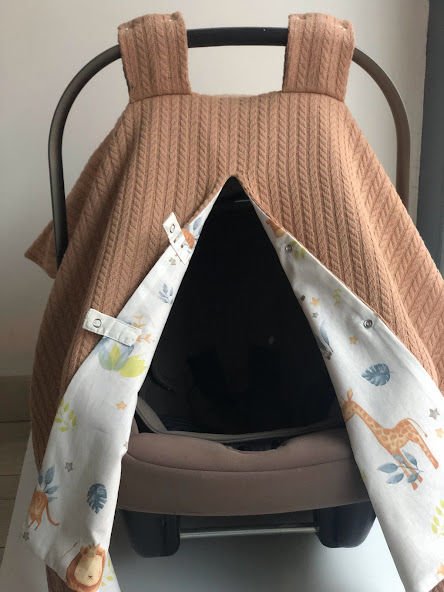 Safari poplin Tatlı Kahve Örgü Pike Çift Yön Puset Örtüsü