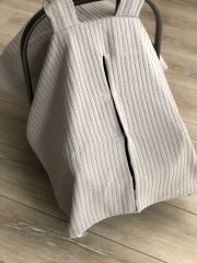 Çizgili Poplin Gri Örgü Pike Çift Yön Puset Örtüsü