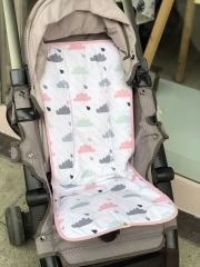 Bulutlu Poplin Bebek Arabası Minderi