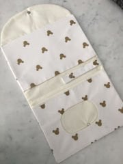 Gold Mickey Poplin Krem Poplin Organizer