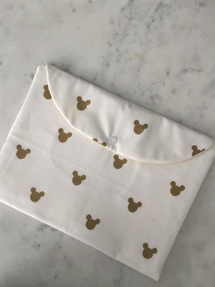 Gold Mickey Poplin Krem Poplin Organizer