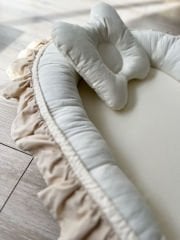 Bej Poplin Krem Poplin Fırfırlı Babynest