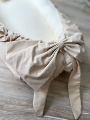 Bej Poplin Krem Poplin Fırfırlı Babynest