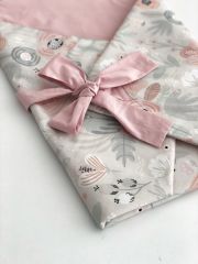 Haşhaş Çiçekler Pudra Poplin Elyaflı Kundak