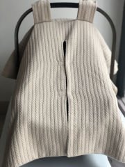 Bej Örgü Koala Müslin Çift Yönlü Puset Örtüsü