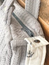 Gri Örgü Gümüş Taç Poplin Anne-Bebek Bakım Çantası