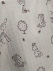 Noktalı Hayvanlar Desenli Müslin Panço