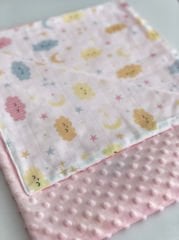 Pembe Minky Pembe Bulut Müslin Yastık Kılıflı Pike