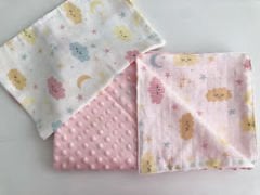 Pembe Minky Pembe Bulut Müslin Yastık Kılıflı Pike