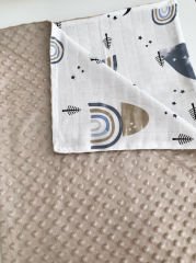 Kahve Minky İndigo Kahve Gökkuşak Müslin Pike