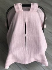 Pudra Örgü Pembe Unicorn Poplin Çift Yönlü Puset Örtüsü
