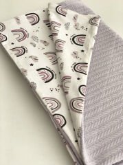 Lila Örgü Lila Gökkuşak Poplin Pike
