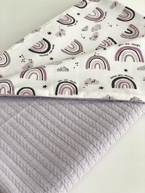 Lila Örgü Lila Gökkuşak Poplin Pike