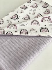 Lila Örgü Lila Gökkuşak Poplin Pike