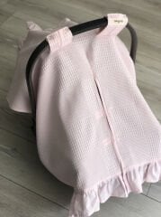 Pembe Dama Pike Pembe Fırfırlı Puset Örtüsü