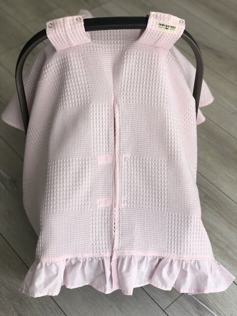 Pembe Dama Pike Pembe Fırfırlı Puset Örtüsü