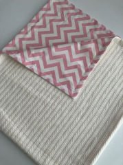 Krem Örgü Pembe Zigzag Poplin Pike