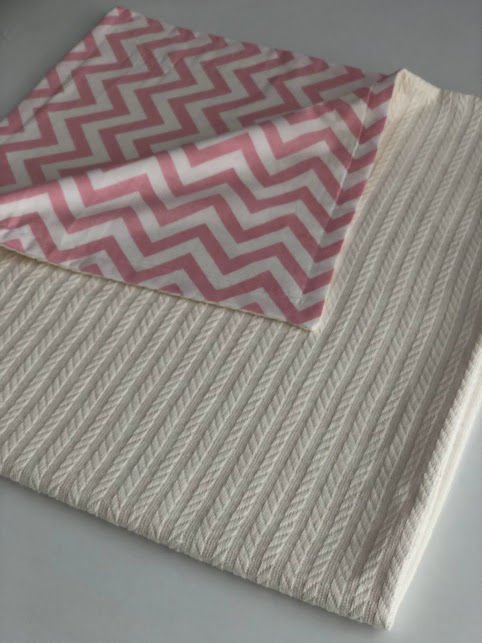 Krem Örgü Pembe Zigzag Poplin Pike