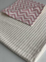 Krem Örgü Pembe Zigzag Poplin Pike