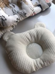 Krem Dama Gold Mickey Poplin Düz Kafa Yastığı