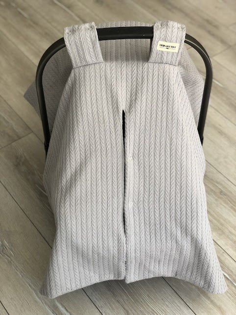 Gri Örgü Tilki Poplin Çift Yönlü Puset Örtüsü