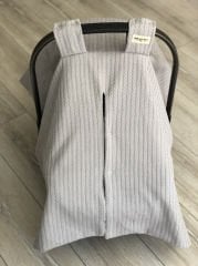 Gri Örgü Tilki Poplin Çift Yönlü Puset Örtüsü