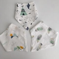 Müslin Önlük Seti Çift Katlı Karışık Desenli