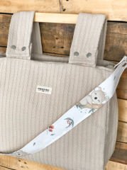 Bej Örgü Koala Poplin Anne-Bebek Bakım Çantası
