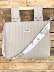 Bej Örgü Koala Poplin Anne-Bebek Bakım Çantası
