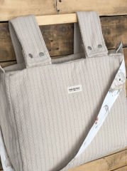 Bej Örgü Koala Poplin Anne-Bebek Bakım Çantası