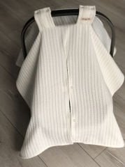 Krem Örgü Pike Puset Örtüsü