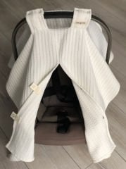 Krem Örgü Pike Puset Örtüsü