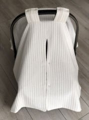 Krem Örgü Gold Mickey Desenli Çift Yönlü Kullanımlı Puset Örtüsü