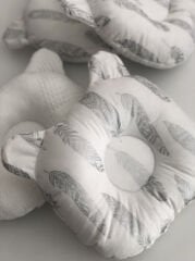 Beyaz Dama Gümüş Tüy Poplin Düz Kafa Yastığı