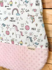 Unicorn Poplin Pembe Minky Uyku Tulumu