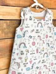 Unicorn Poplin Pembe Minky Uyku Tulumu