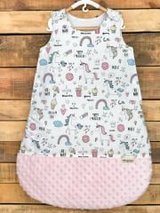 Unicorn Poplin Pembe Minky Uyku Tulumu
